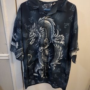 ZAM collection dragon button up shirt XL